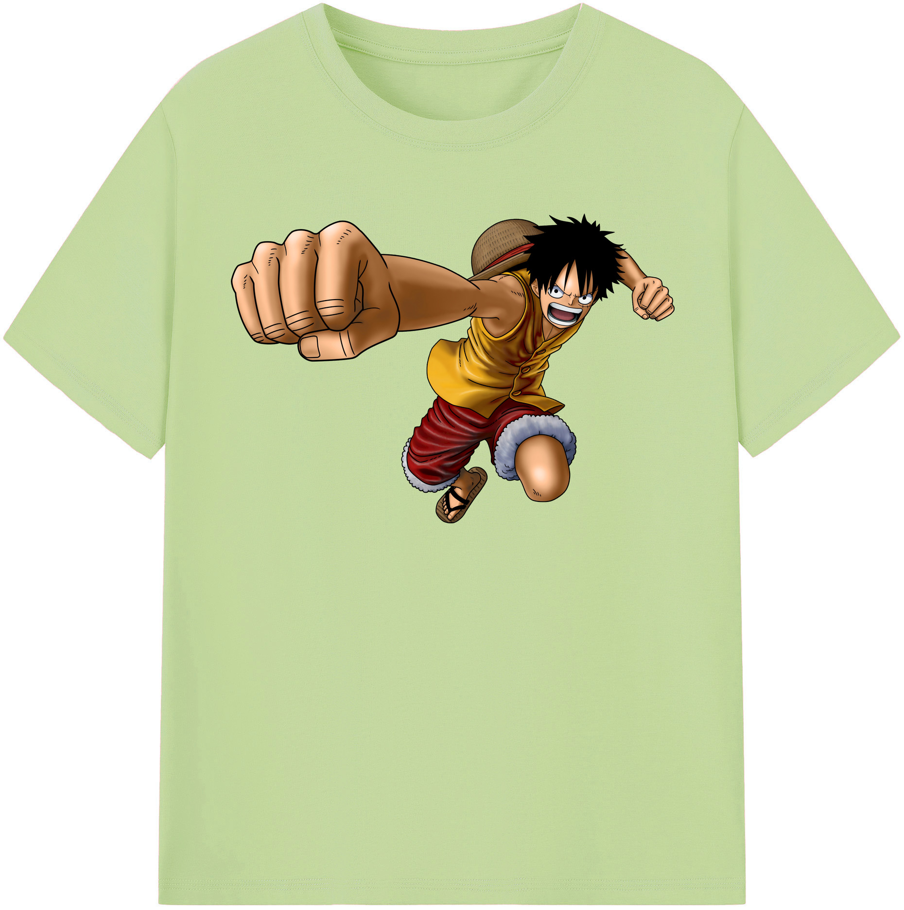 ワンピース モンキー・D・ルフィ ONE PIECE Monkey D. Luffy 綿100％半袖Tシャツ（フロントプリント）